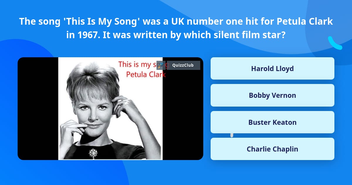 The song 'This Is My Song' was a UK... | Trivia Answers | QuizzClub