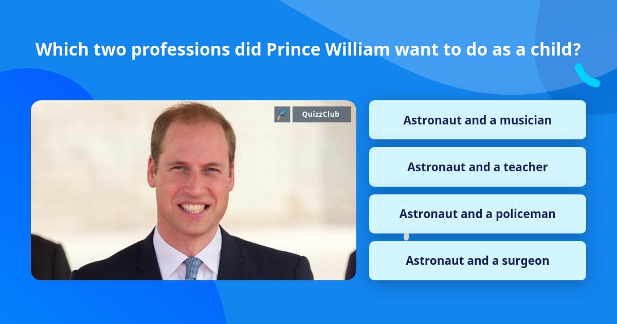 Which two professions did Prince... | Trivia Questions | QuizzClub