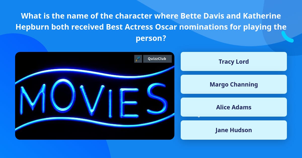 What is the name of the character... | Trivia Questions | QuizzClub