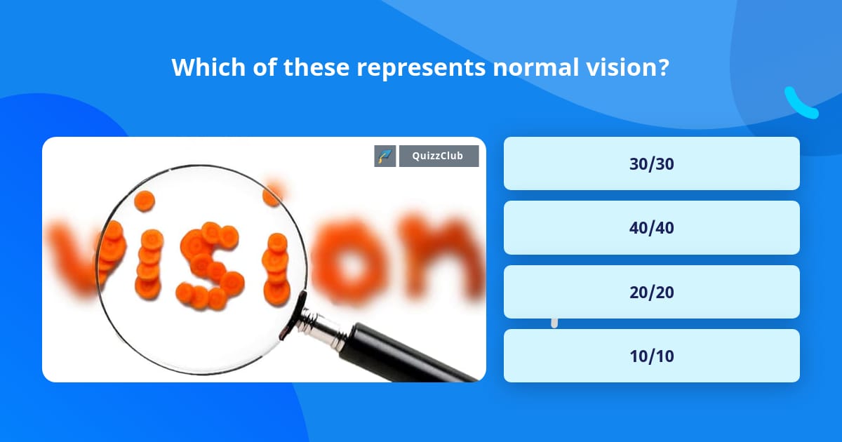 Which of these represents normal vision? Trivia Questions