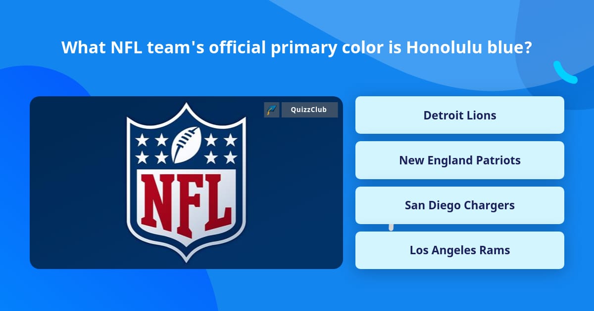 What NFL team's official primary... | Trivia Answers | QuizzClub