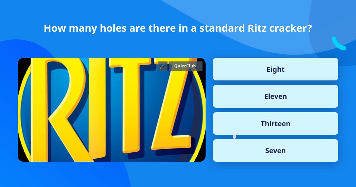 How many holes are there in a standard Ritz cracker?