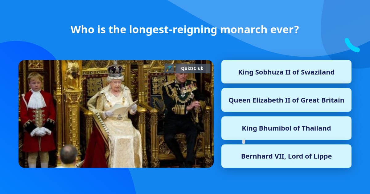 Who is the longest-reigning monarch... | Trivia Questions | QuizzClub