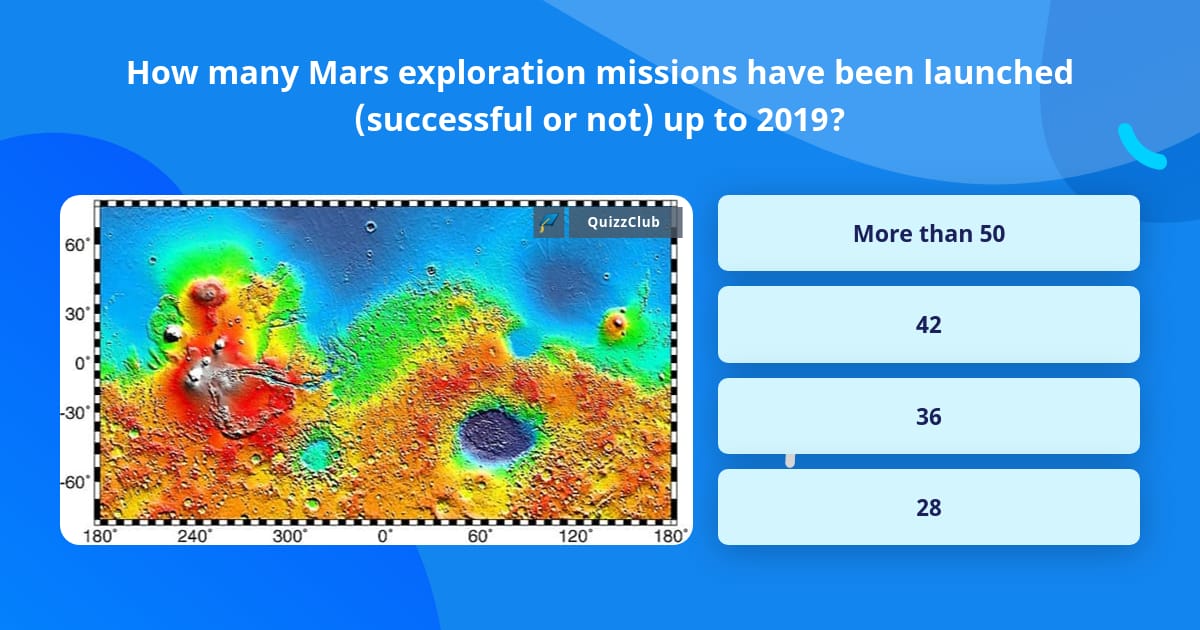 How many Mars exploration missions... | Trivia Questions | QuizzClub