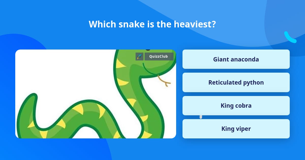 Which snake is the heaviest? | Trivia Questions | QuizzClub