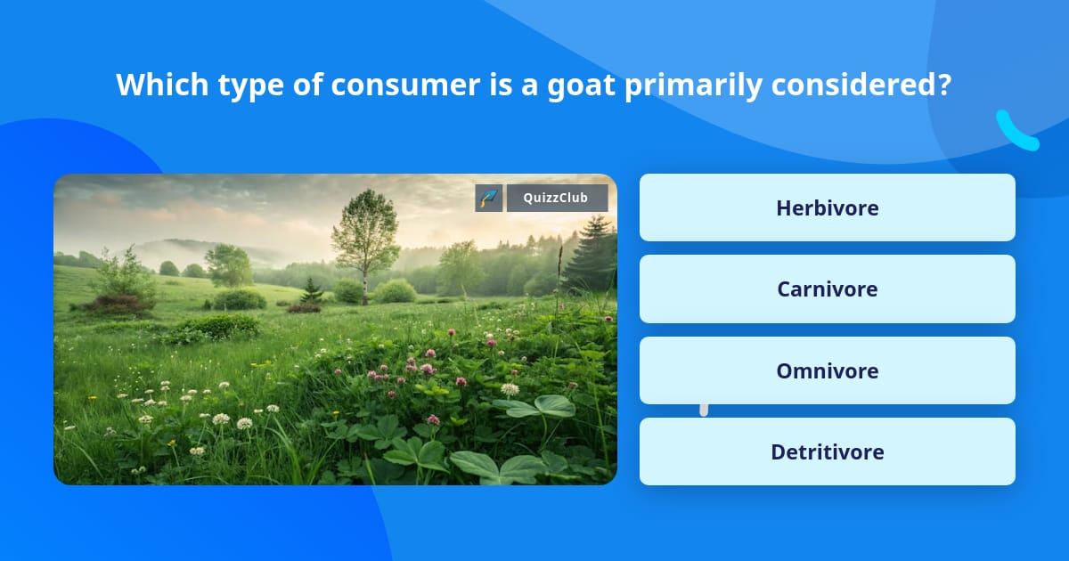 Goat Any Questions Which type of consumer is a goat... | Trivia Questions | QuizzClub