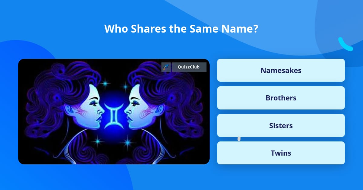 Who Shares the Same Name? | Trivia Questions | QuizzClub