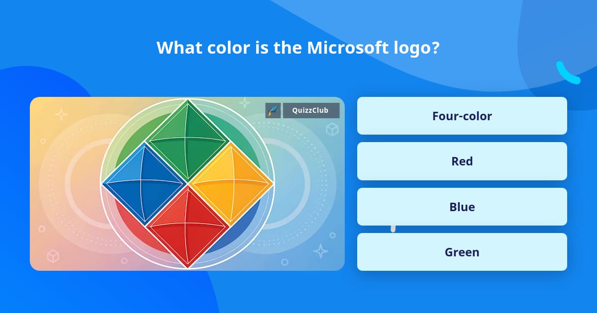 What color is the Microsoft logo? | Trivia Questions | QuizzClub