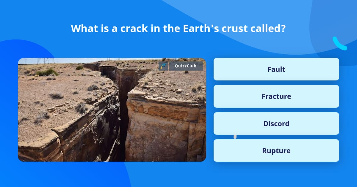 What is a crack in the Earth's crust... | Trivia Questions | QuizzClub