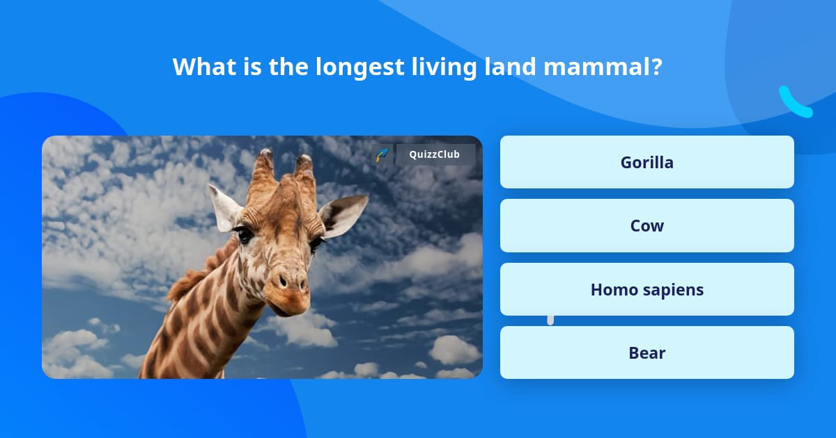 What is the longest living land mammal? | Trivia Answers | QuizzClub