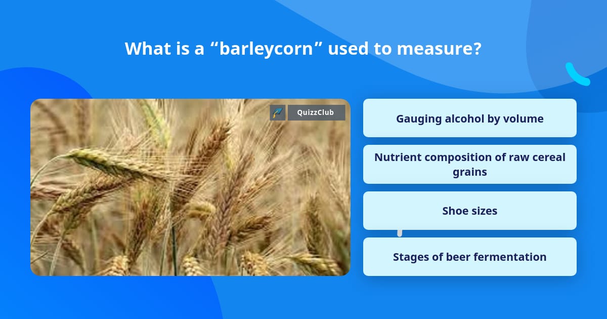 What is a barleycorn used to measure Trivia Answers QuizzClub