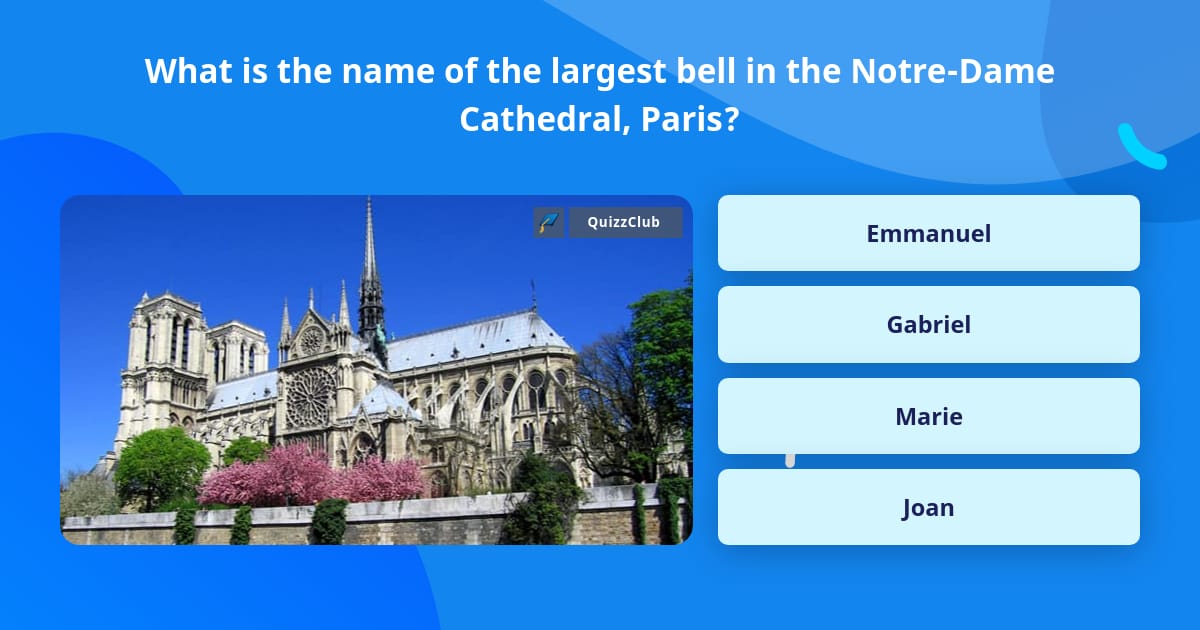 What is the name of the largest bell... | Trivia Questions | QuizzClub