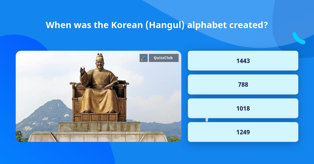 When Was The Korean Hangul Alphabet Created