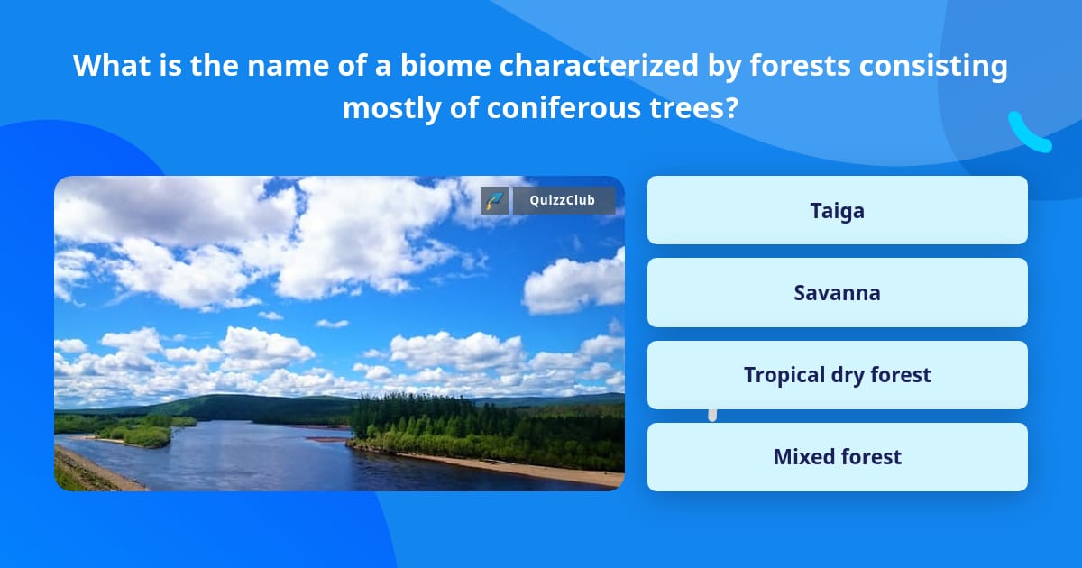 What is the name of a biome... | Trivia Questions | QuizzClub
