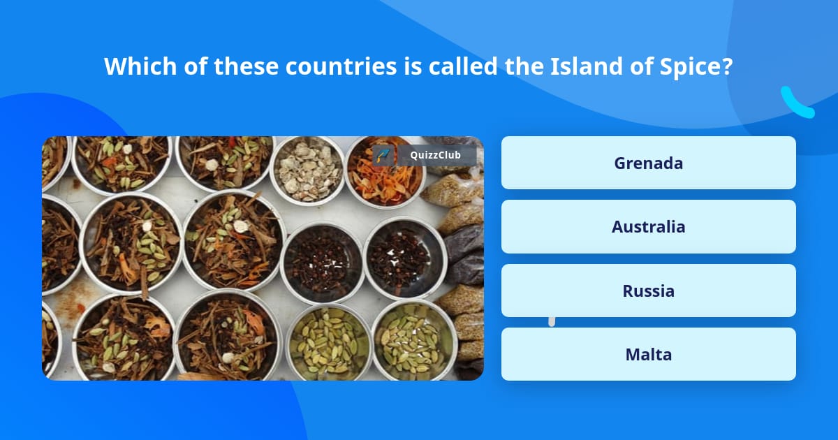 Grenada Quiz Questions with Answers, Island of Spice Quiz.