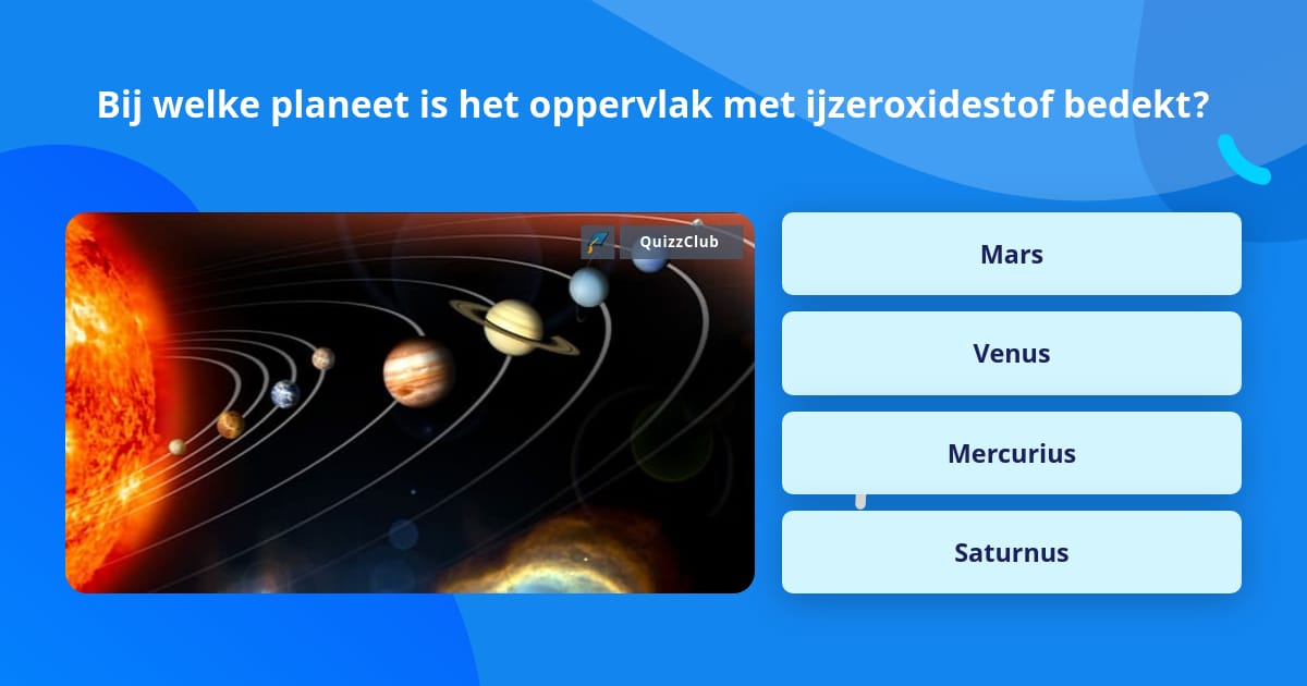 Bij welke planeet is het oppervlak...