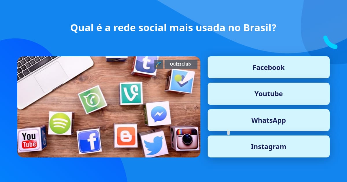 Qual é a rede social mais usada no... Perguntas Triviais Qual é a rede social mais usada no... Perguntas Triviais