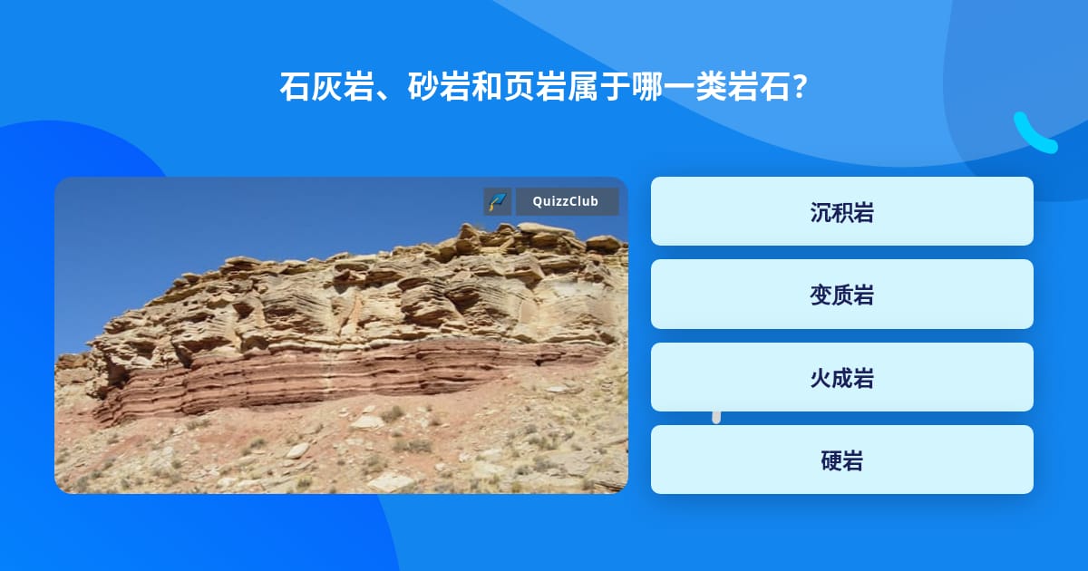 石灰岩 砂岩和页岩属于哪一类岩石 问题答案 Quizzclub