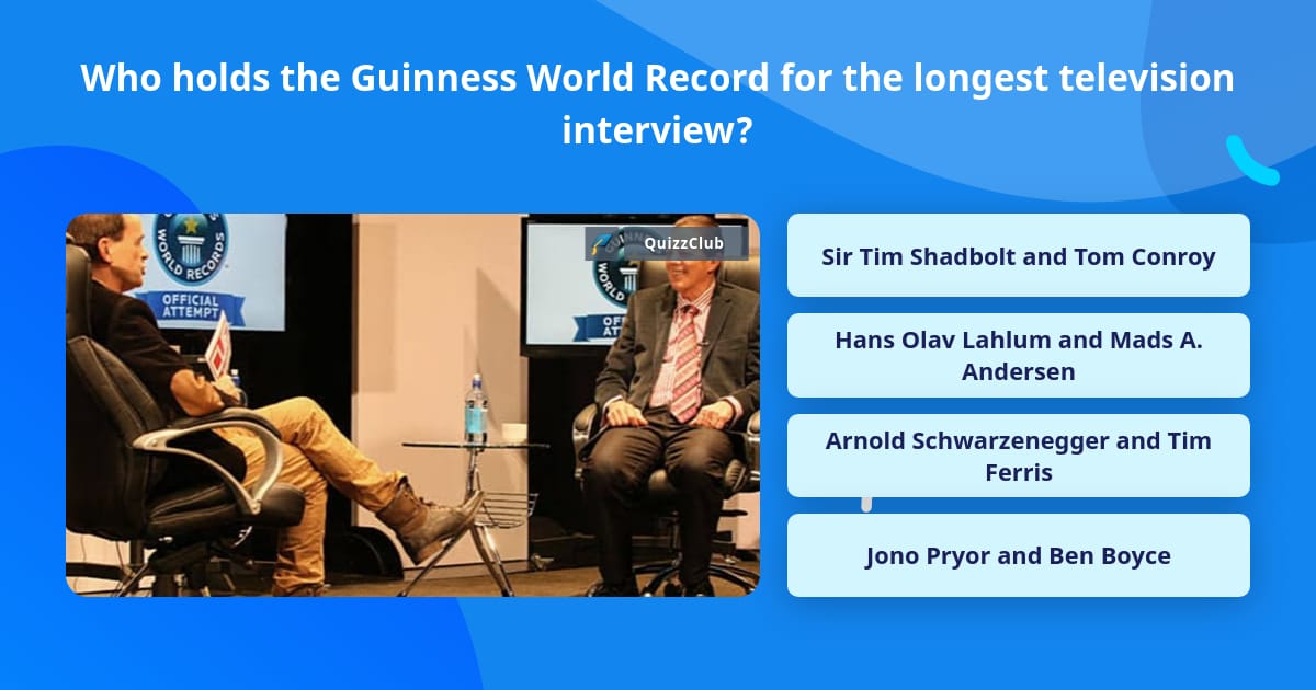 Who Holds The Guinness World Record Trivia Questions QuizzClub