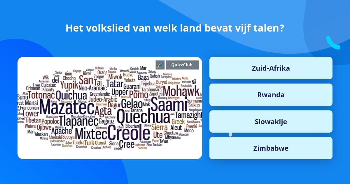 Het volkslied van welk land bevat... | Trivia Vragen | QuizzClub