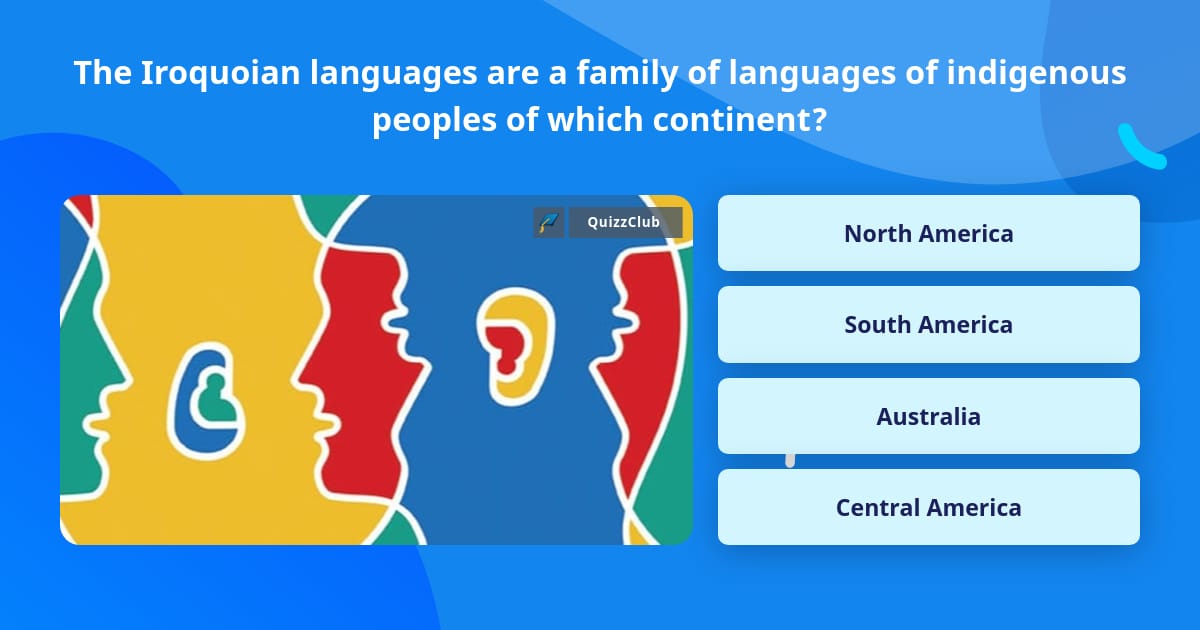 The Iroquoian languages are a family Trivia Answers QuizzClub