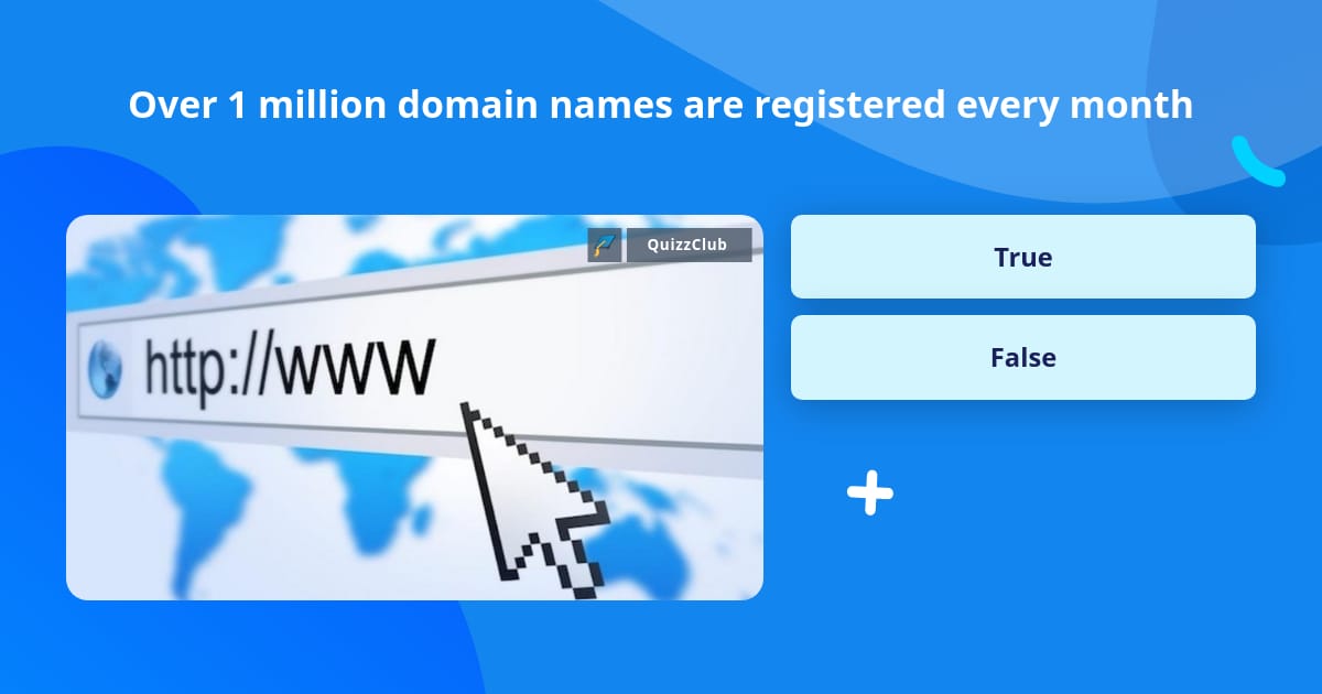 Over 1 million domain names are... | Trivia Questions | QuizzClub