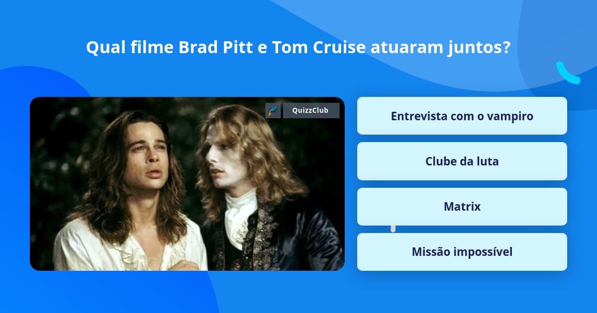 Filme com Brad Pitt e Tom Cruise, Entrevista com o Vampiro vai