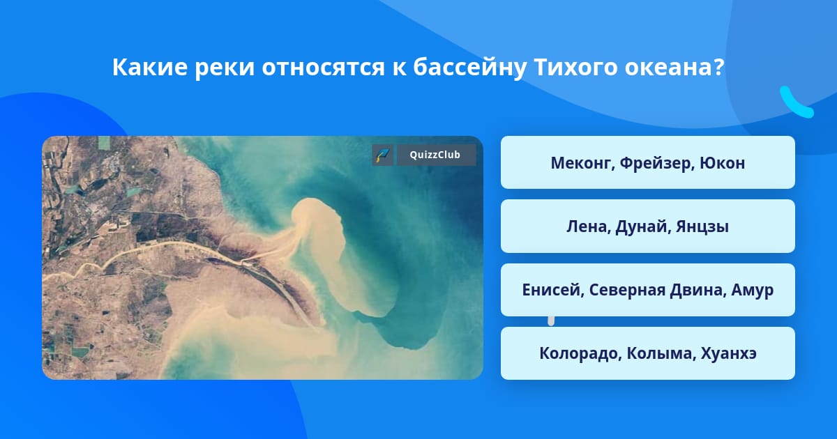 Какие реки относятся к бассейну тихого океана