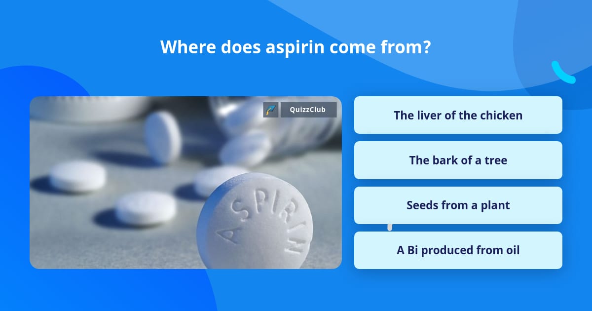 Where does aspirin come from? Trivia Questions
