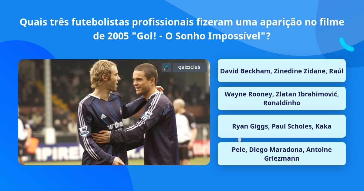 Quais três futebolistas... Perguntas Triviais