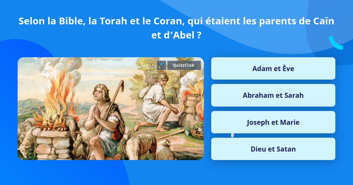 Selon la Bible, la Torah et le... | Réponses au questionnaire