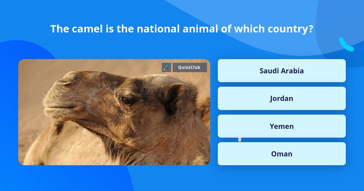 The camel is the national animal of... | Trivia Questions | QuizzClub