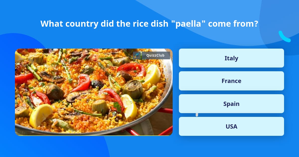What country did the rice dish... | Trivia Questions | QuizzClub