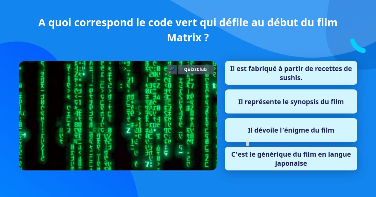 Vert Code A quoi correspond le code vert qui... | Questions | QuizzClub
