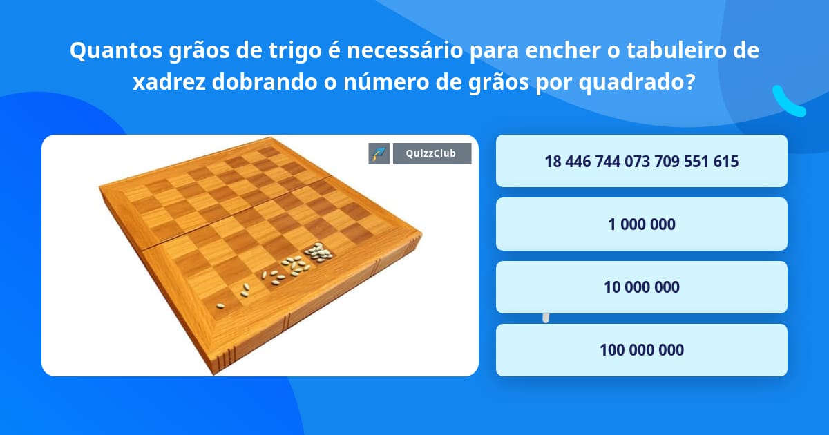 Quantos grãos de trigo é necessário, Respostas Triviais