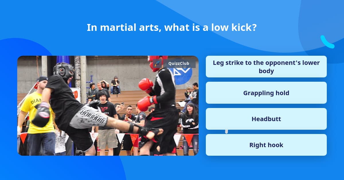 In martial arts, what is a low kick? Trivia Answers
