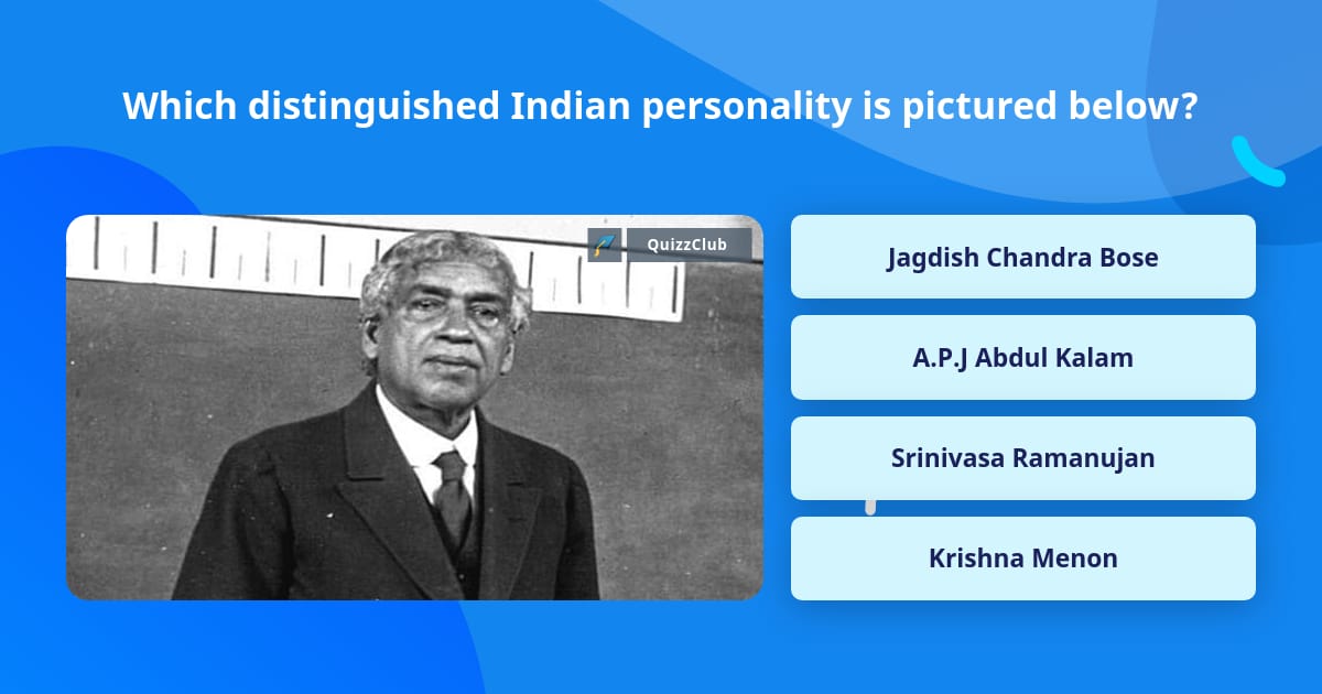 Which Distinguished Indian Trivia Questions QuizzClub