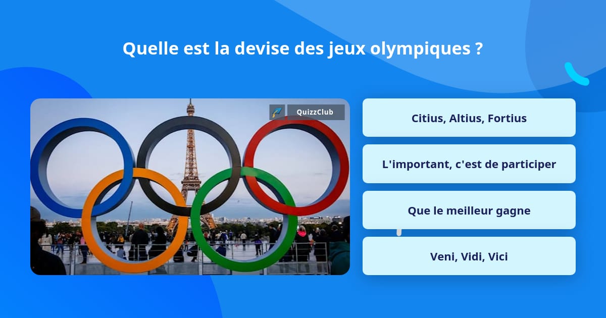 Quelle est la devise des jeux... Questions Quelle est la devise des jeux... Questions