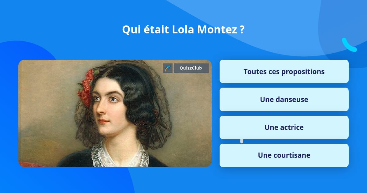 Qui était Lola Montez ? | Questions | QuizzClub