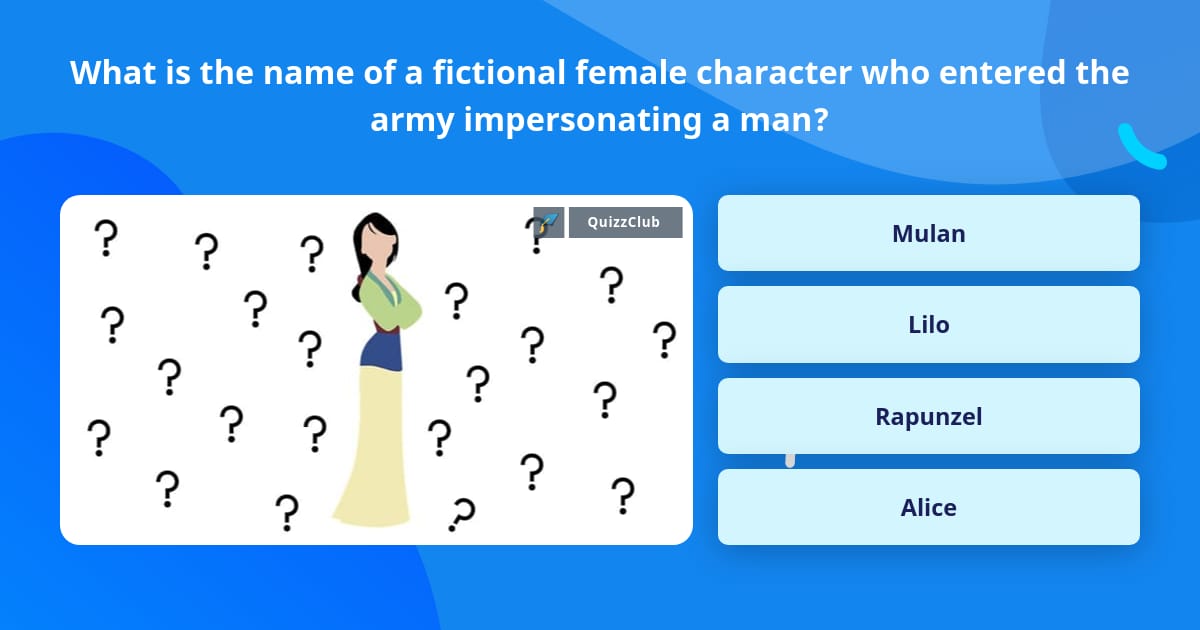 What is the name of a fictional... | Trivia Questions | QuizzClub