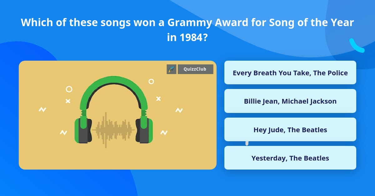 Which of these songs won a Grammy... Trivia Answers