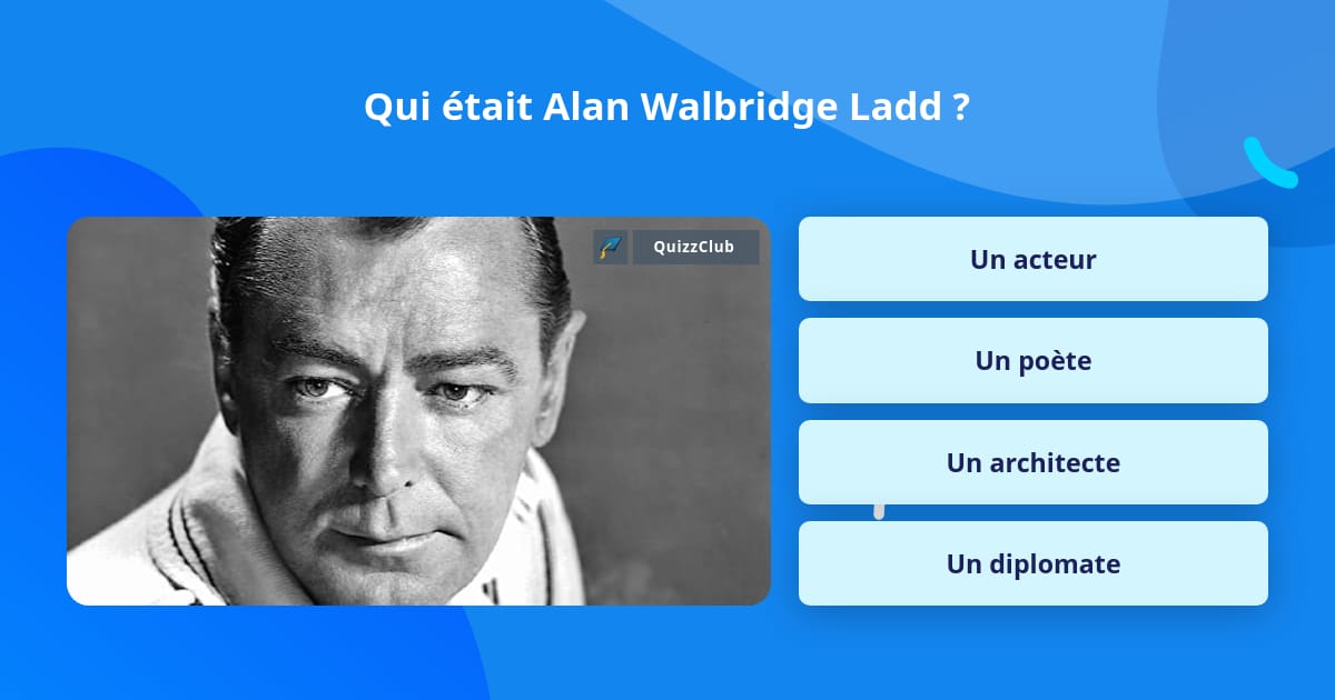 Qui était Alan Walbridge Ladd ? | Questions | QuizzClub