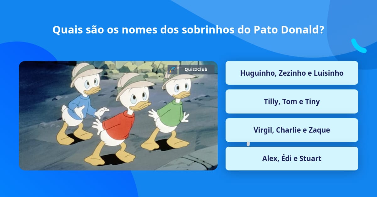 Quais são os nomes dos sobrinhos