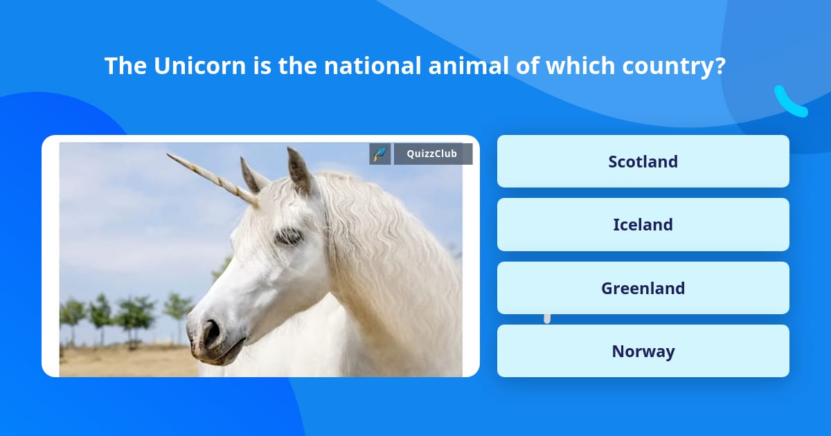 The Unicorn is the national animal... | Trivia Questions | QuizzClub