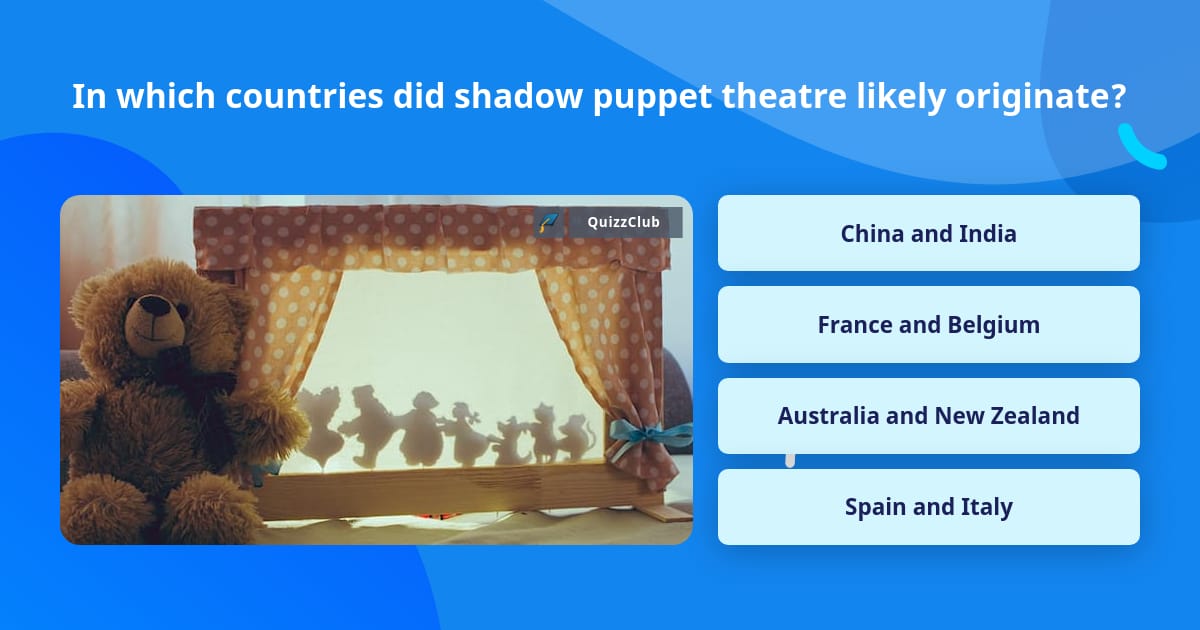In which countries did shadow puppet... | Trivia Questions | QuizzClub