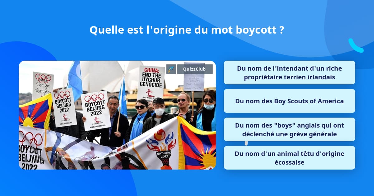 Quelle est l'origine du mot boycott ? Questions