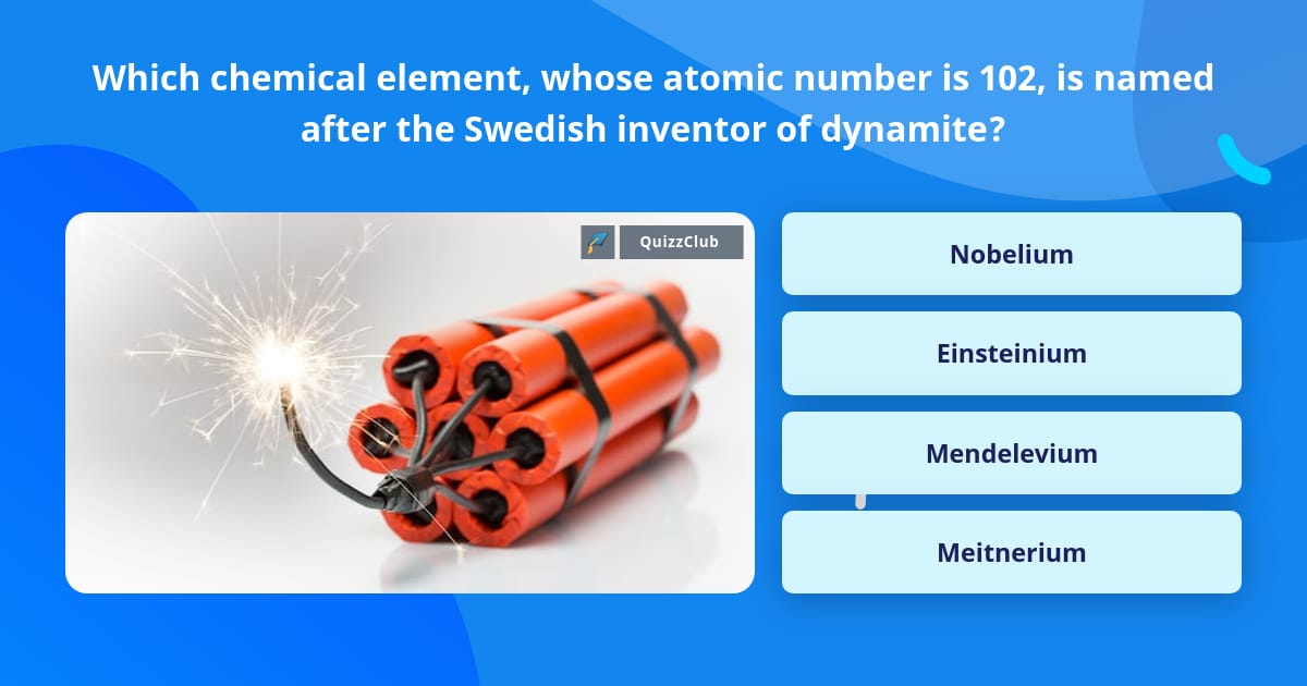 Which chemical element, whose atomic... | Trivia Answers | QuizzClub