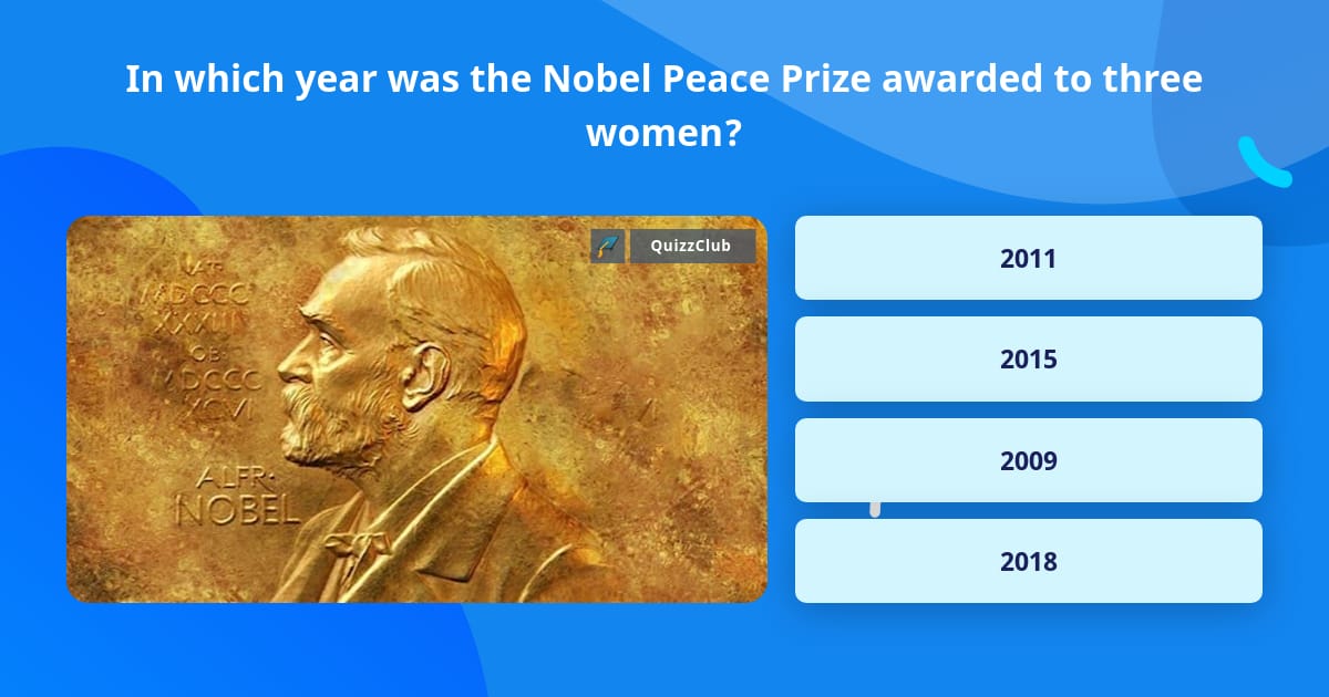 In which year was the Nobel Peace Trivia Questions QuizzClub