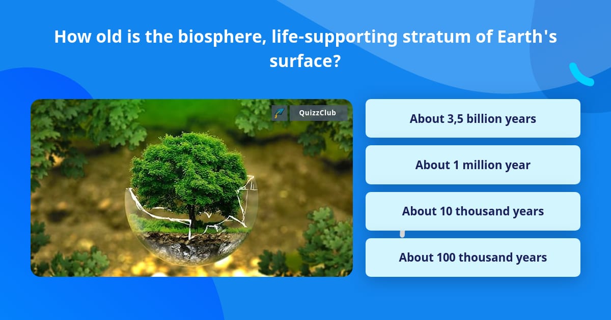 How Old Is The Biosphere Trivia Questions QuizzClub