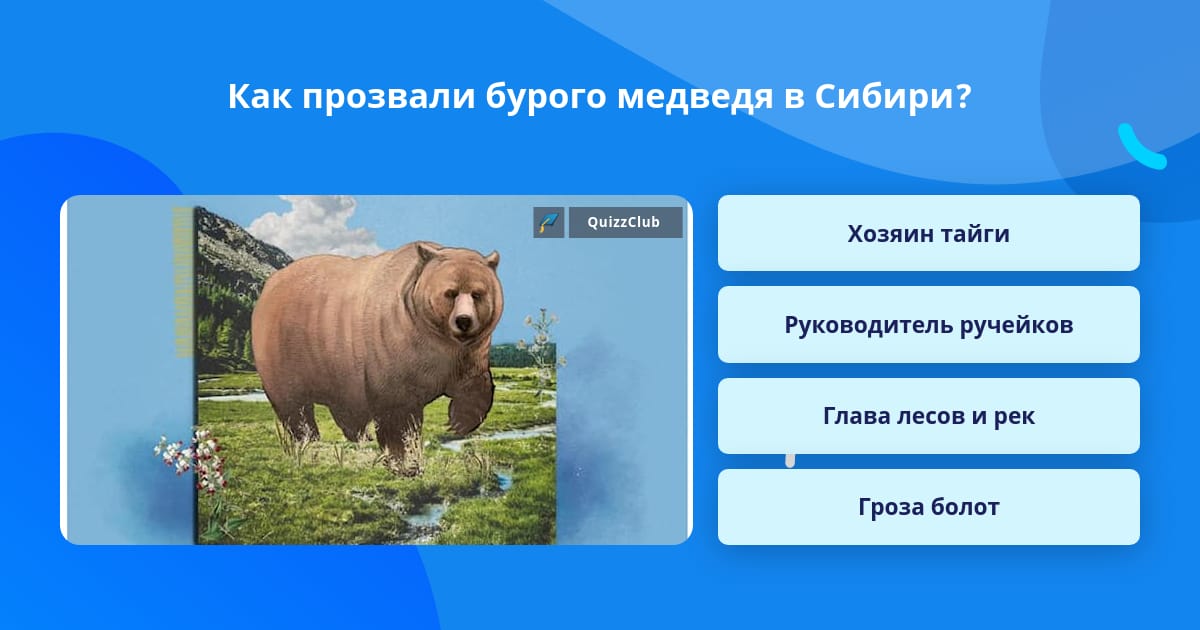 Как Уважительно Прозвали Бурого Медведя Жители